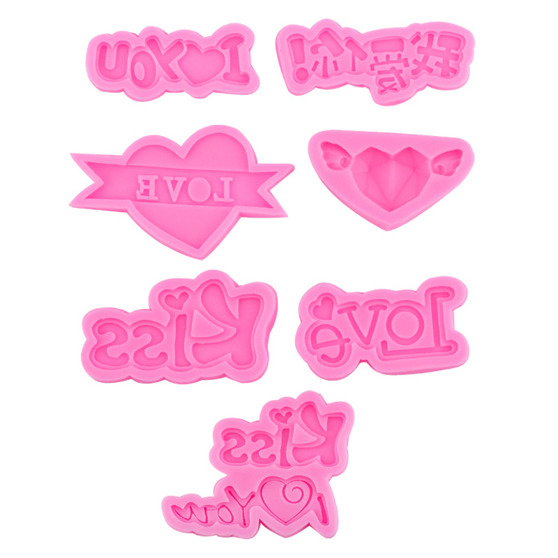 Día de San Valentín amor carta amor te amo carta silicona molde fondant chocolate pastel decoración molde