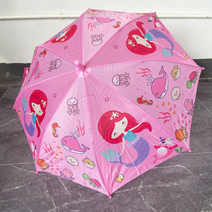 Children's Umbrella Cartoon Print Boys and Girls Student Umbrella 45 # Hot Selling Automatic Straight Pole Children's Umbrella at Tourist Attractions
