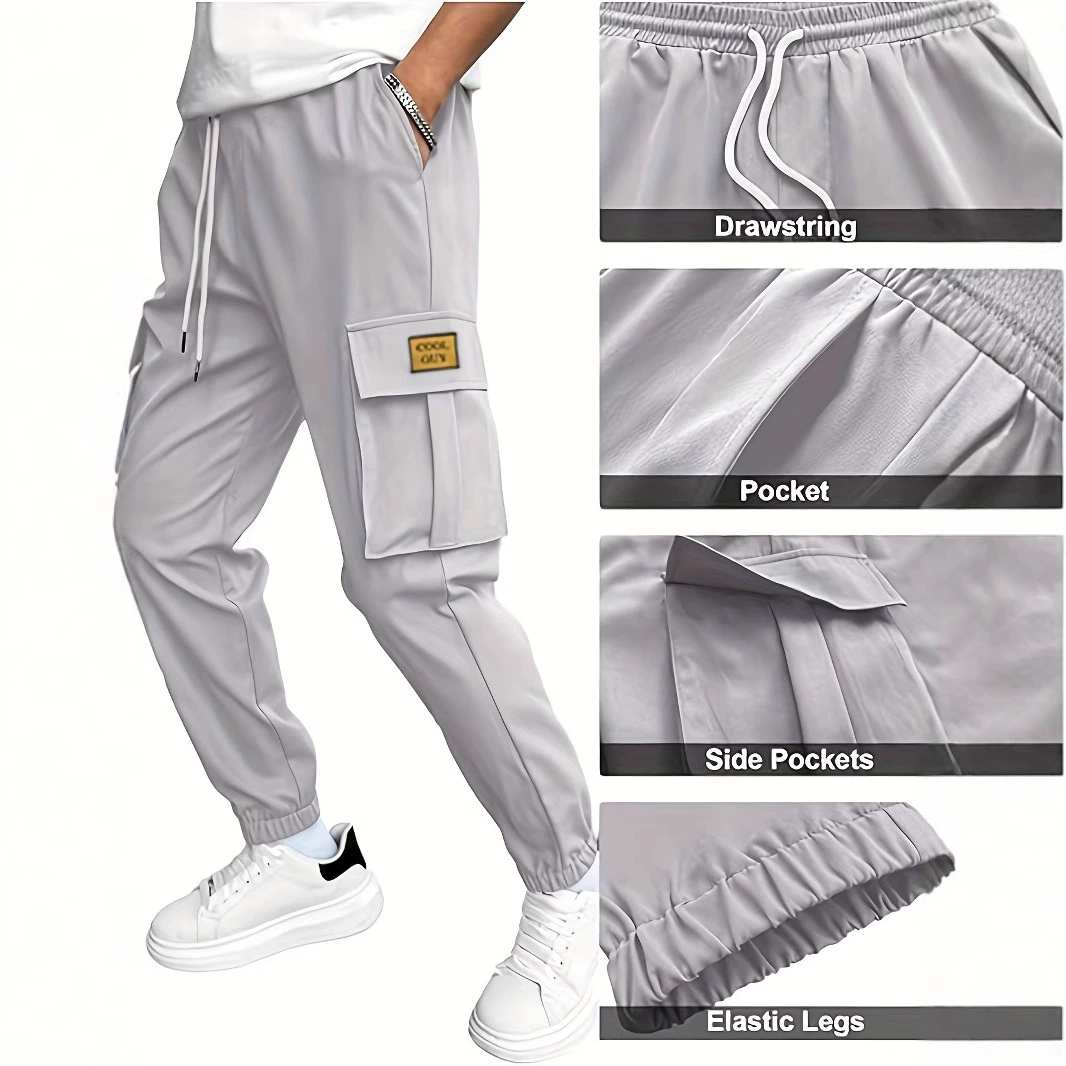 Мужские брюки для трансграничных грузов. Весна и осень 2025. Модные брендовые повседневные свободные брюки больших размеров для подростков с множеством карманов и в стиле джоггеров.