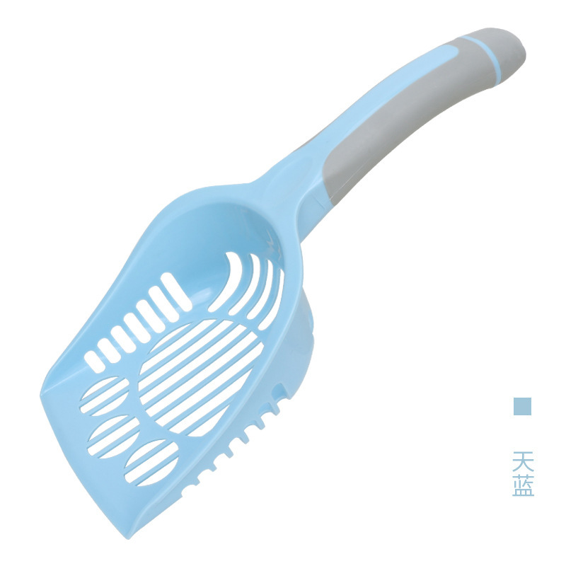 Pala especial de arena para gatos de plástico de orificio fino, pala de estiércol de mango largo grande, recogida de heces huecas, pala de arena de tofu, pala de estiércol de gato