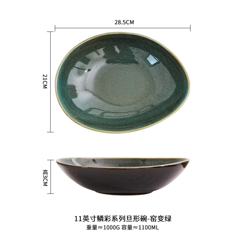 Horno de cerámica creativa en forma especial tazón grande tazón de fruta tazón de postre ensalada de verduras tazón de sopa tazón de fideos tazón de arroz Hotel