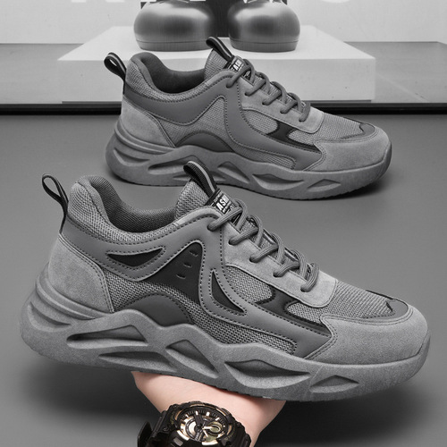 New Spring Men's Shoes Breathable Mesh Shoes Men's Sports Shoes Trendy Versatile Thick Sole Casual Dad Shoes