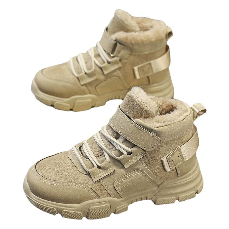 Высокие Ботинки Martin на флисовой подкладке, теплая хлопковая Мужская и женская детская обувь, большие детские ботинки оптом, хорошее качество, модная обувь AJ