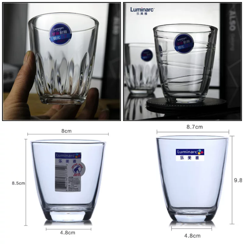 Стакан воды Bowle Luminarc для дома, ресторана, отеля, прямой формы, со снятием отпечатков и закалённое стекло