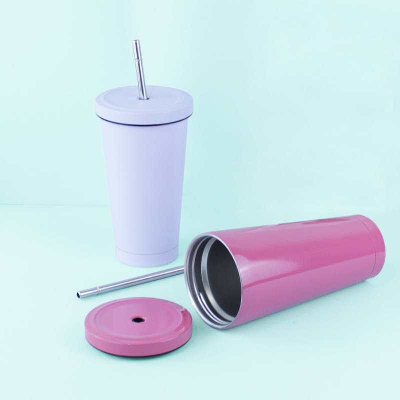 El comercio exterior de acero inoxidable 304 taza de paja transfronteriza de gran capacidad de vacío taza de café portátil taza de vacío del coche regalo
