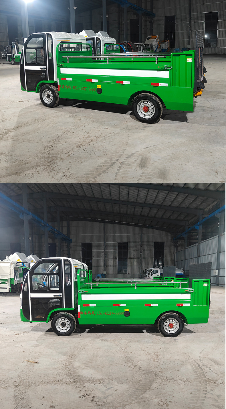 Electric Four-Wheel Tailgate Garbage Truck, Tailgate Garbage Truck, Community Waste Transport Truck, 6-Bin, 8-Bin, 10-Bin Self-Loading Garbage Truck