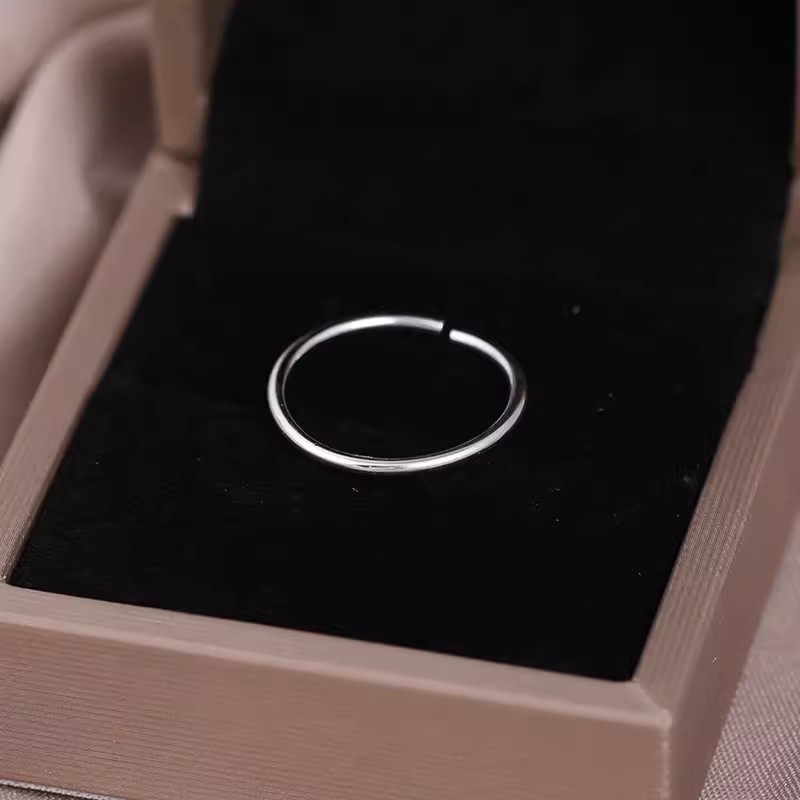 Daily, Street Occasion 1 Piece 925 Sterling Silver Geometric Band Rings