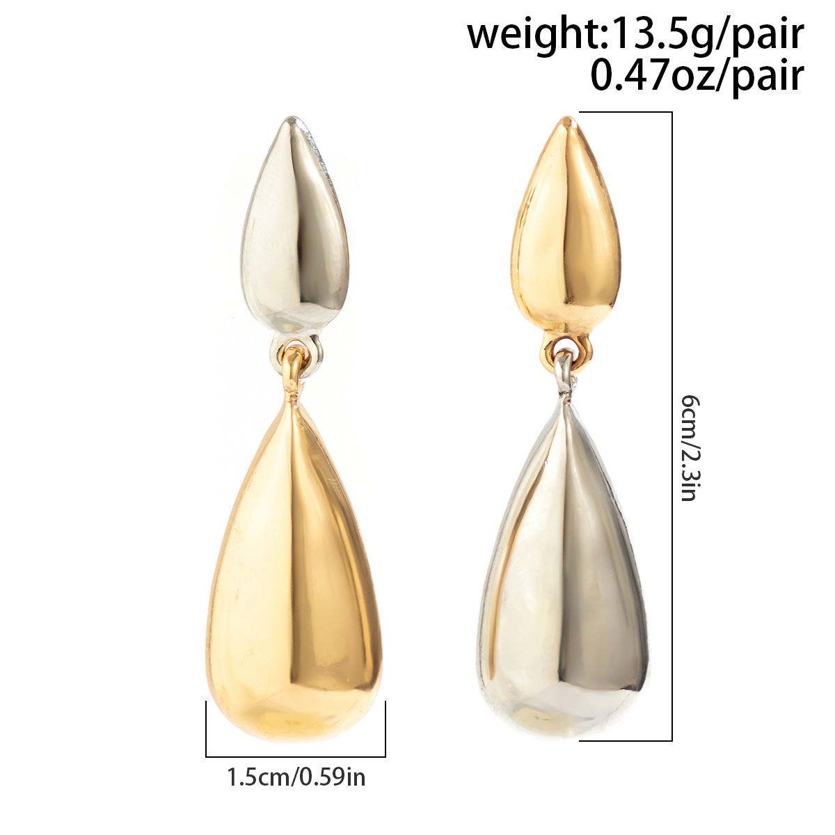 15g Weight Alloy Ear Needle Material Earrings Classification 1 Pair Quantity Holiday, Travel Occasion CCB, Alloy Material Geometric Pattern Women's Gender Plating Design Casual, Elegant, Lady Style 1 Pair Casual Elegant Lady Geometric Plating CCB Alloy Earrings 无