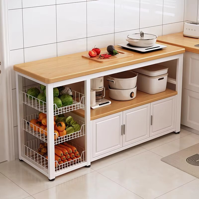 Kitchen Storage Rack, Multi-Functional Floor-Standing Multi-Layer Vegetable Basket, Vegetable Cutting Workbench, Microwave Oven Storage Rack, Sideboard Table Kitchen Storage Rack, Multi-Functional Floor-Standing Multi-Layer Vegetable Basket, Vegetable Cutting Workbench, Microwave Oven Storage Rack, Sideboard Table