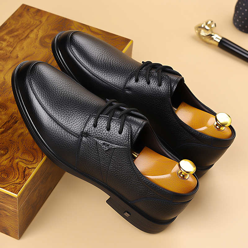 Business Leather Shoes for Men 2025 New First-Layer Cowhide Men's Casual Shoes Soft Sole Genuine Leather Fashion Men's Shoes Dropshipping