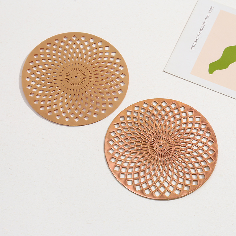 Amazon almohadilla redonda europea de PVC almohadilla de comedor de lujo ligera almohadilla de aislamiento térmico almohadilla de mesa de café anticaldado almohadilla de comedor occidental superior