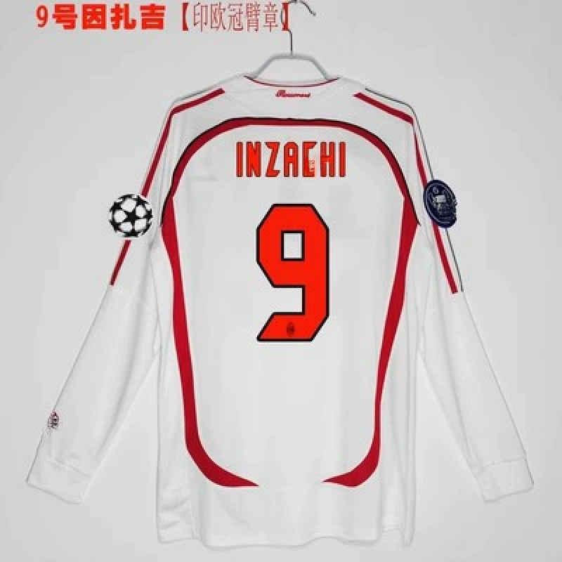 Ретро-футболка 0607AC22 Kakanestama R Tini Inzagi Pirlo длинные рукава, футболка для футбола