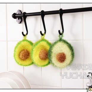 Factory direct supply of new hand-made dishwashing towel exported to South Korea does not hurt the hand to oil-stained avocado modeling