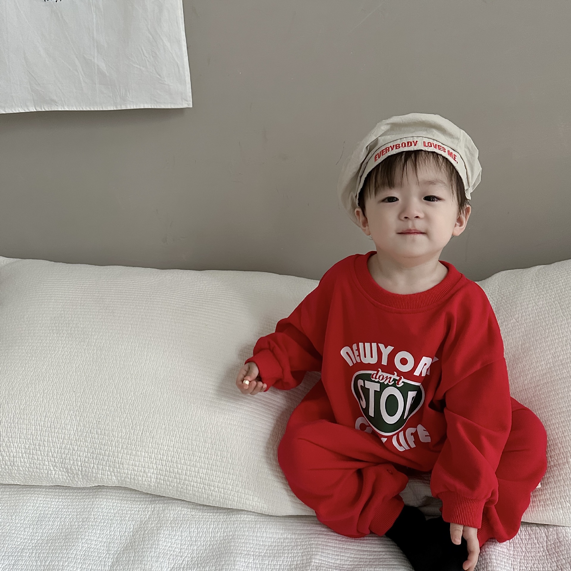 Mameluco con Estampado de Letras para Bebé, Estilo Coreano, Ropa Infantil, Mameluco de Otoño para Bebé, Ropa de Otoño para Niños, Mameluco de Manga Larga para Niños