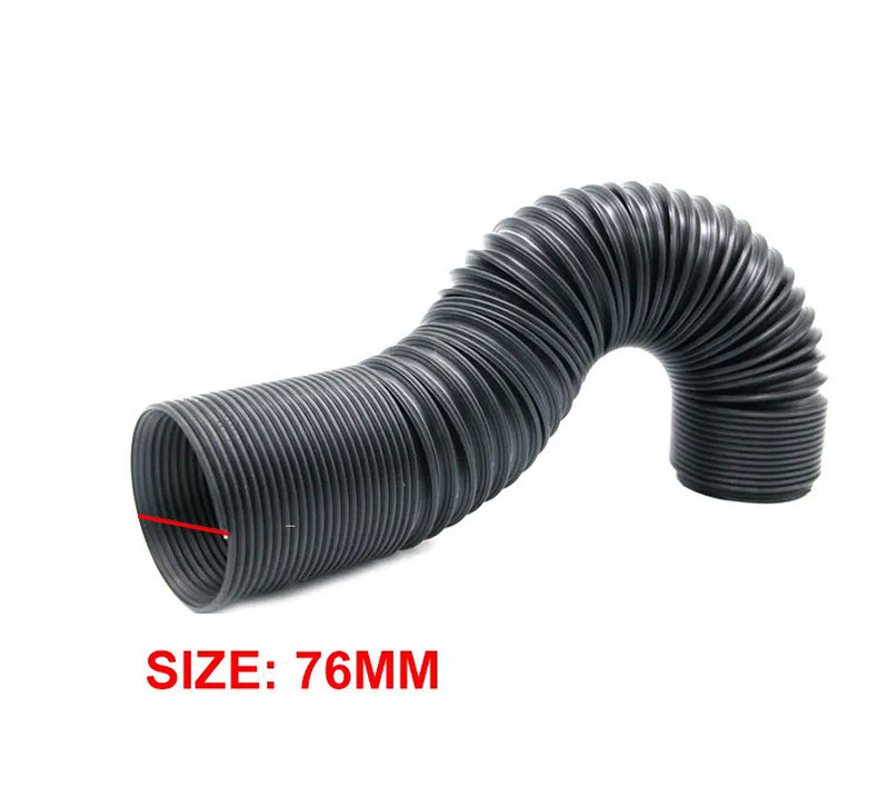 Car intake air duct modification with bendable corrugated telescopic hose suitable for 76MM inner diameter