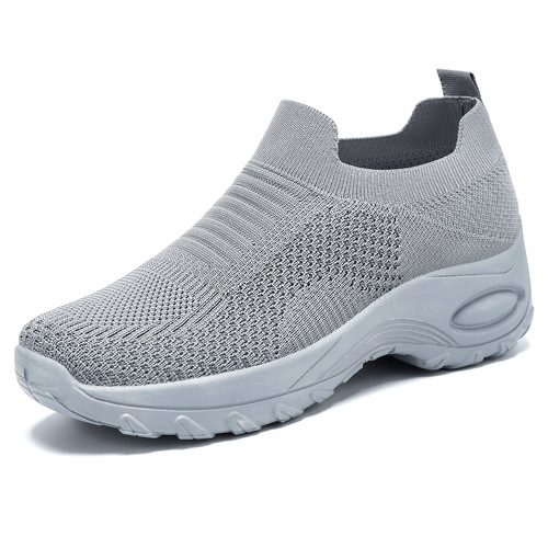 Women's Casual Spring Thick-Heeled Shoes, Solid Color, Versatile, Heel Height, Feather Mesh Breathable Net Shoes, Wholesale