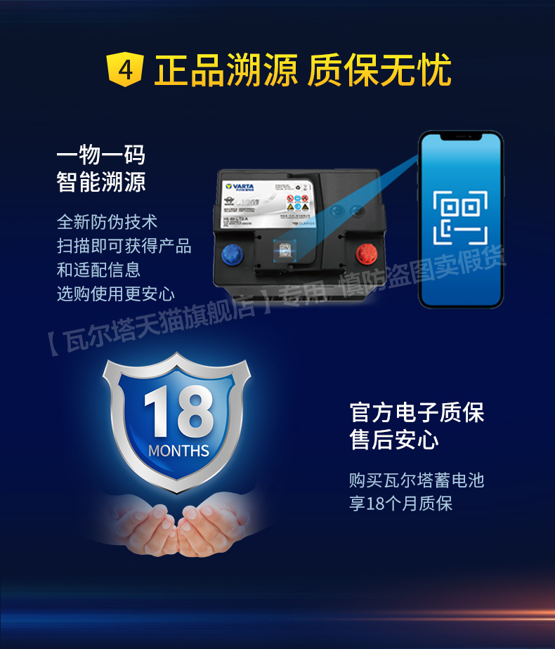 Suitable for Valta Car Battery Efb 70Ah Start-Stop Battery Tiguan Passat Magotan Car