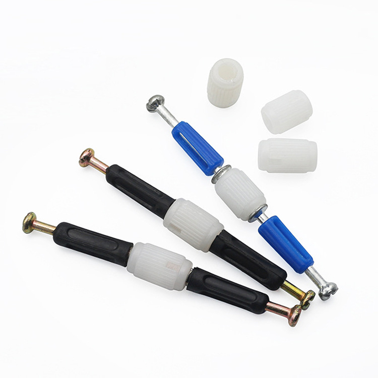 Envío gratis 1618-Placa de nylon de doble cabeza de doble paso piezas incrustadas de tres en uno de dos vías Conector recto a través de la tuerca de partículas de goma del agujero