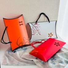 高档丝巾手提袋 简约时尚内衣围巾伴手礼包装盒年会礼品四色可选