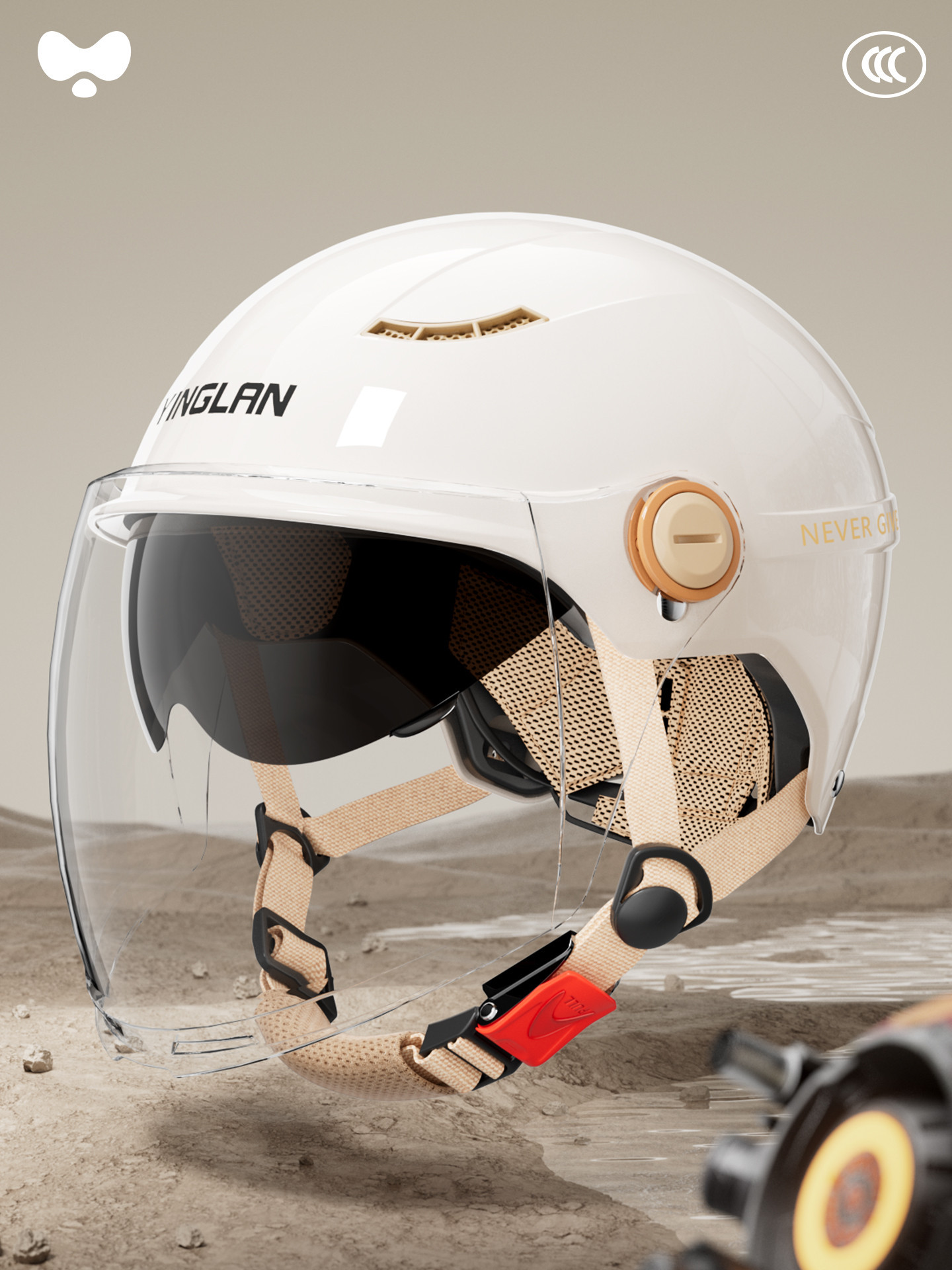 Motosiklet kaskı (dəbilqə) – Universal Vehicle Helmet - 3c-double-lens-moon-shadow-white-hd-long-lens