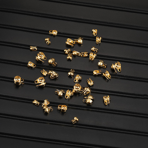 Double hole double ear stainless steel left and right side covered buckle bead chain buckle diy jewelry accessories covered buckle necklace connection closing buckle