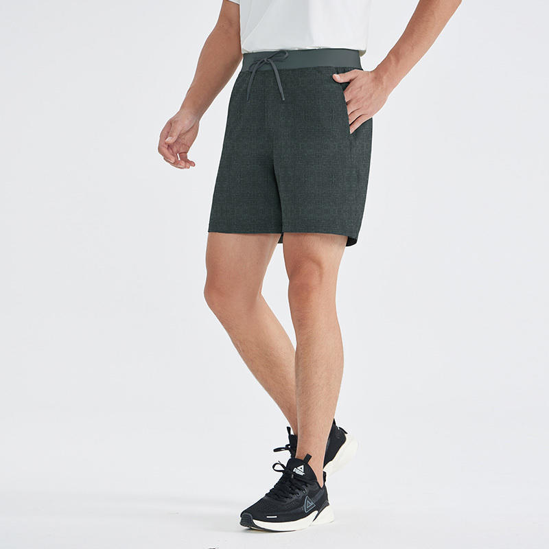 Lu style men's shorts with mesh pattern, made of cloud yarn, breathable and quick-drying, high-end for commuting 7inch outdoor casual fitness pants