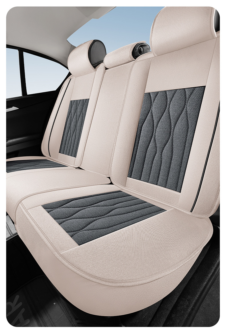 2025 New Model Linen All-Season Universal Car Seat Cushion Full Surround Breathable Seat Cover Cross-Border Wholesale
