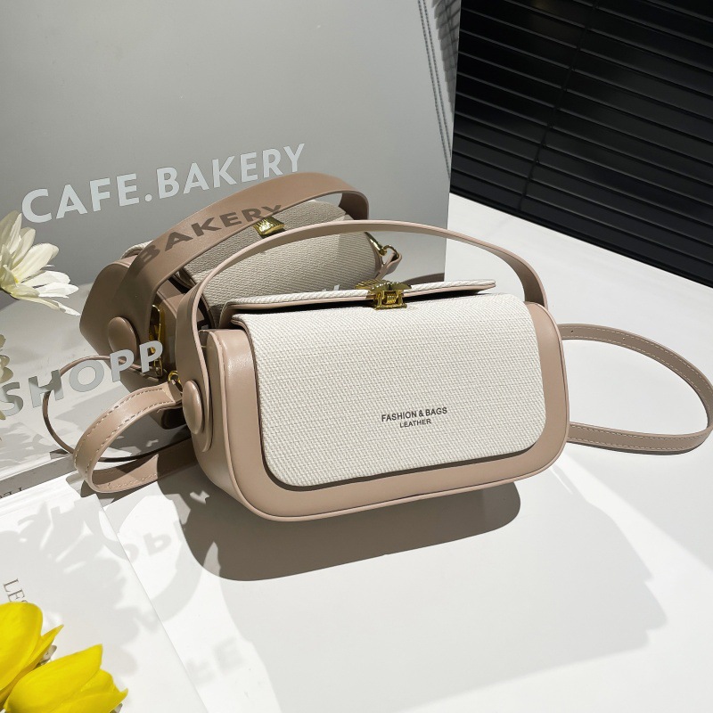 Bolso coreano de nicho 2025 nuevo bolso de mujer de verano bolso de hombro de letras de viento bolso de moda color contraste mochila