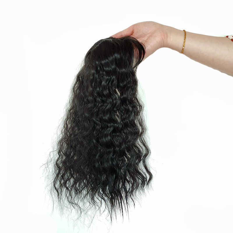 Künstliches Haar Perücke Stück Overhead Neuauflage Stück Falscher Pony Damen Mais Heißes Lockiges Haar Bedeckendes weißes Haar Abdeckung Pad Haar Natürlich Atmungsaktiv_voghion.com