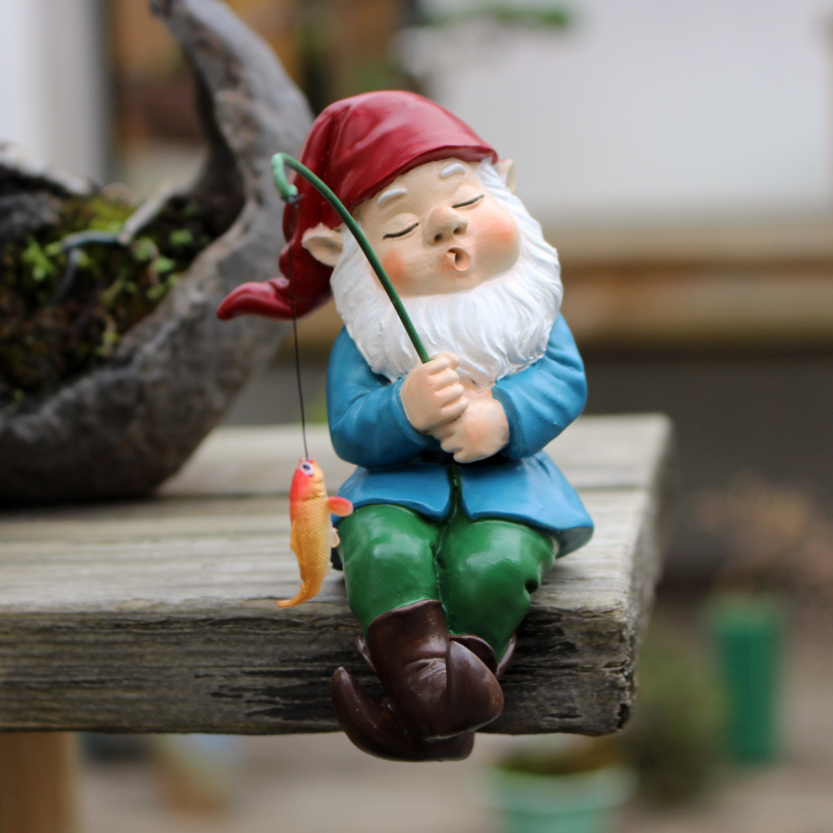 Creative Garden Sleeping Posture Fishing Dwarf Ornaments Courtyard Small Ornaments Creative Gardening Decorations Resin Dwarves