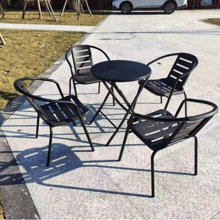 Outdoor Table and Chair Courtyard Outdoor Leisure Chair Balcony Garden Net Red Milk Tea Shop Small Table and Chair Waterproof Sunscreen Combination