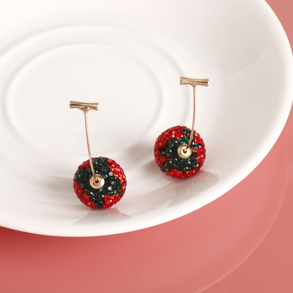 12g Weight Alloy Ear Needle Material Ear Studs Classification 1 Pair Quantity Holiday, Tea Party Occasion Zinc alloy Material Strawberry Pattern All Seasons Season Women's Gender Plating Design Sweet, Simple Style Style 1 Pair Sweet Simple Style Strawberry Plating Zinc Alloy Ear Studs 10