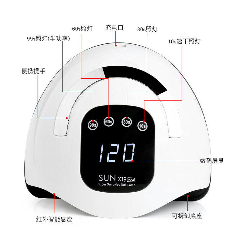 320w lámpara de manicura de alta potencia máquina de fototerapia gel de esmalte de uñas lámpara de manicura uvled sensor inteligente máquina de manicura