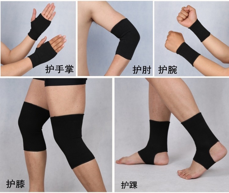 スポーツ保護具セット、足首保護、バスケットボール膝保護、肘保護、手首保護、男性、女性、子供用の薄い手のひら保護具|undefined