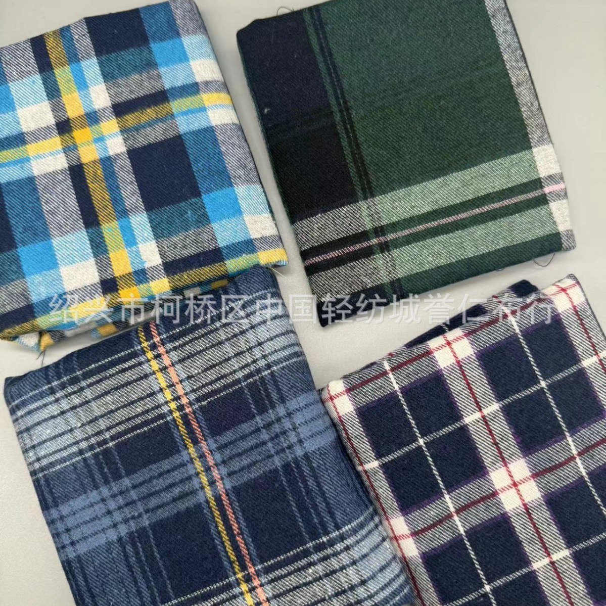 新款法兰绒格子布料磨毛格子布秋冬休闲衬衫男装格子面料现货批发