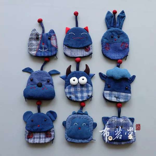 Cloth Yutang earth cloth key case coin purse dual-use bottom zipper cartoon animal