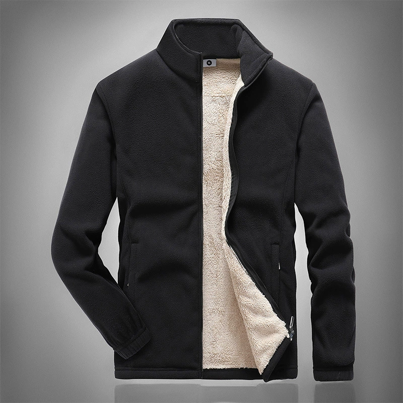 Мужская модная куртка из флиса на осень-зиму, утепленная, с воротником-стойкой, двусторонняя, из овечьей шерсти, трансграничный хит продаж
