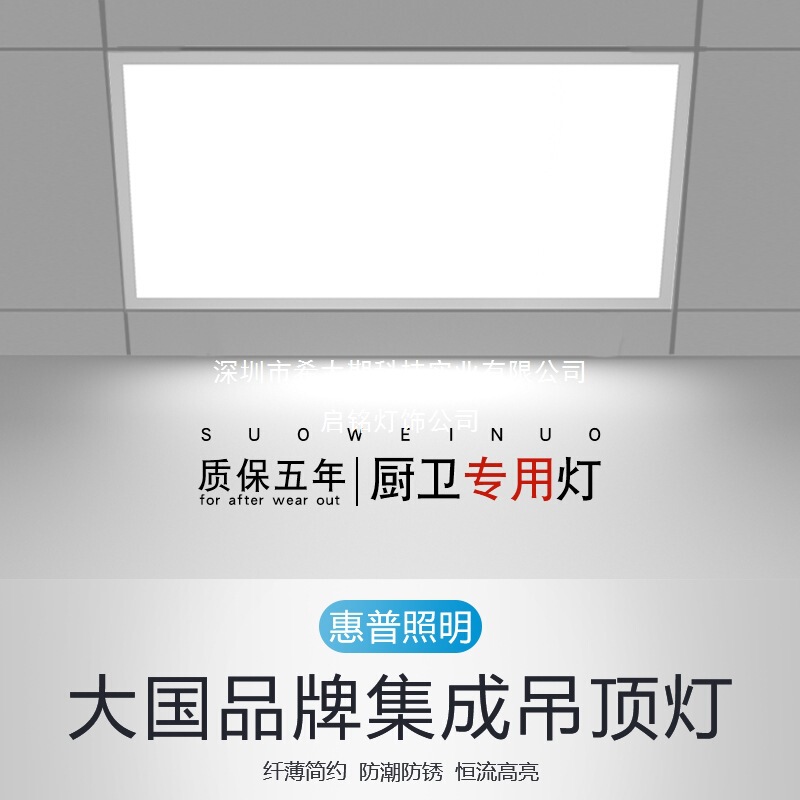 Hp Bathroom Bathroom Integrated Ceiling Led Light Embedded Kitchen Flat Light Aluminum Gusset Kitchen and Bathroom Ceiling Light