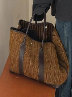 Retro woven capacious shoulder bag, universal one-shoulder bag
