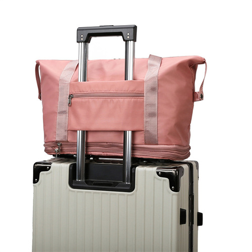 Double-layer expanded travel bag with universal wheels for maternity storage luggage bag with wheels and detachable large-capacity sports and fitness bag