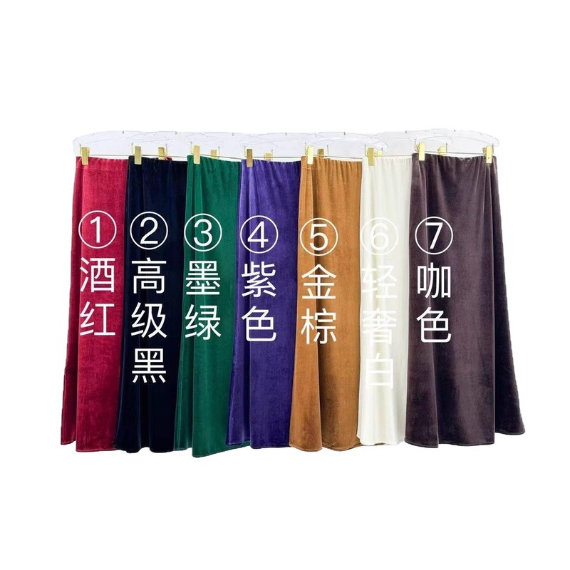 篙端气质醋酸丝绒长款半裙2025秋冬日常穿搭超百搭款A字裙不退换|undefined