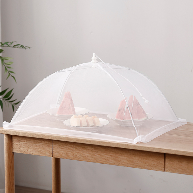Japanese food cover household dining table dust cover foldable and washable anti-fly cover dish cover anti-mosquito dining table cover