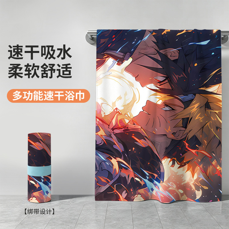 Naruto beach towel, fitness robe, shawl, water-absorbent quick-dry bath towel, swimming quick-dry towel, portable for travel and seaside Naruto beach towel, fitness robe, shawl, water-absorbent quick-dry bath towel, swimming quick-dry towel, portable for travel and seaside