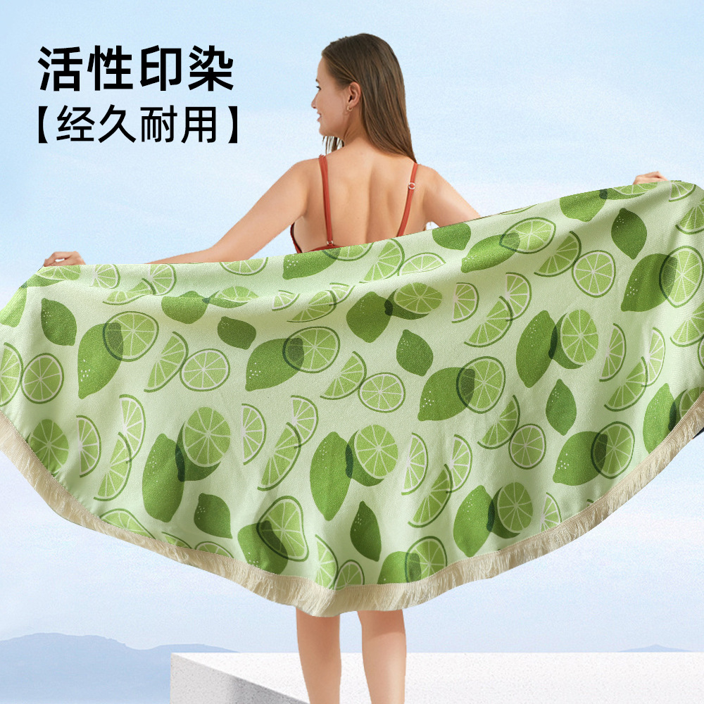 Suministro directo de fábrica, brocado de poliéster, tela de hormigas, borlas, protección contra el gris, impresión resistente a la suciedad, toalla de playa, absorción de agua, secado rápido y duradera