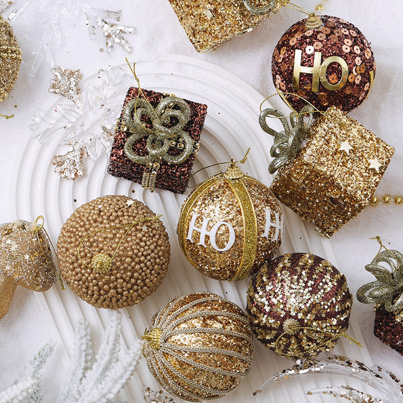 Bola de Navidad de champán, colgante de decoración de árbol de Navidad, bola pintada a mano, decoración de la escena de la ventana, accesorios, decoraciones navideñas