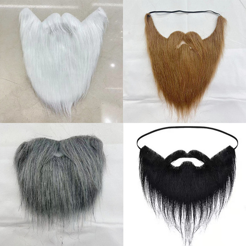 Amazon Halloween Santa beard white long hair black big mustache party beard costume