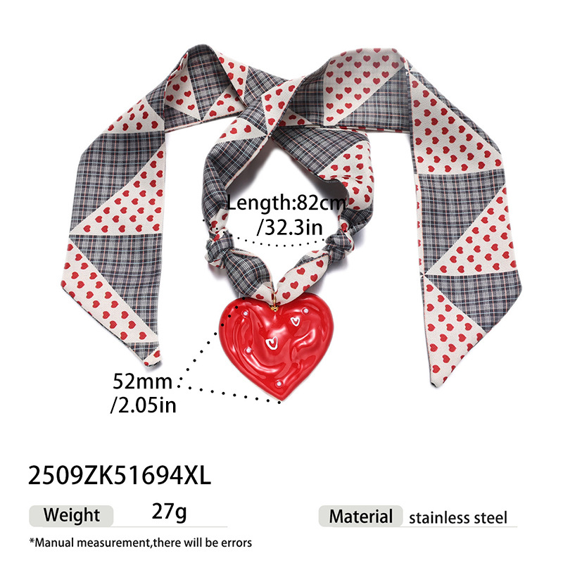 Taina joyas transfronterizas de tela larga goteo de aceite collar de amor ligero de lujo de alto nivel joyas de corazón de melocotón al por mayor image 7