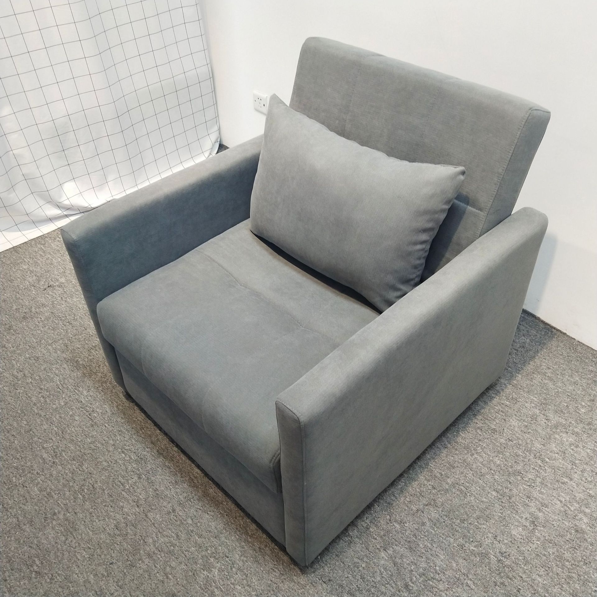 Sofá plegable para una persona doble balcón pequeño sala de estar desmontable cama de tela imitación de algodón lino pequeño sofá