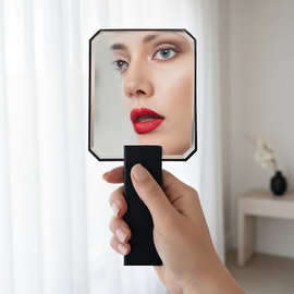 菱形化妆镜LOGO印制梳妆镜家用宿舍办公高级美容镜随身便携手持镜