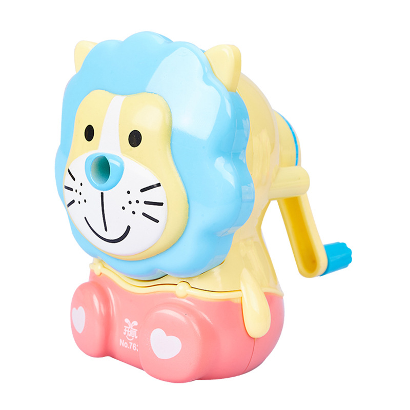 Personalizado OEM Happy 763 Cute Little Lion Sacapuntas de manivela para niños Sacapuntas con forma de animal Sacapuntas para estudiantes